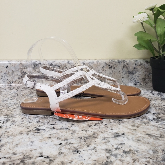 NWT Wonder Nation Criss-Cross Braided Sandals Girl's Shoes - Picture 5 of 7